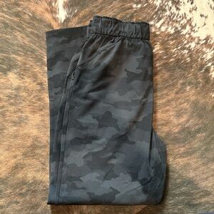 Lululemon Athletica Black and Gray Track Pants with Modern Camo